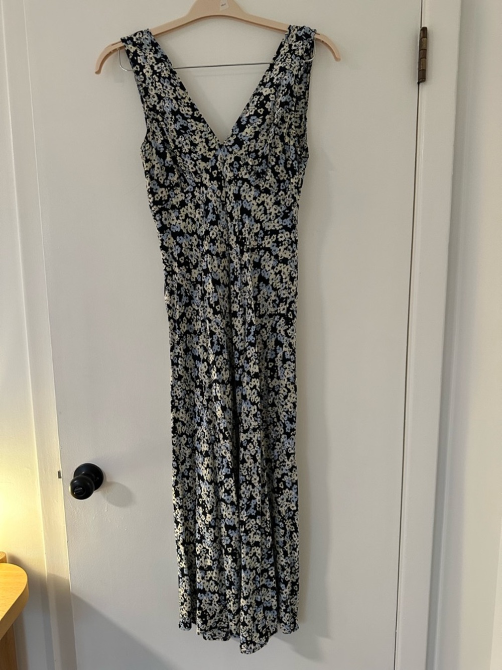 Rails Audrina Black Maxi Dress with White & Light Blue Floral Print